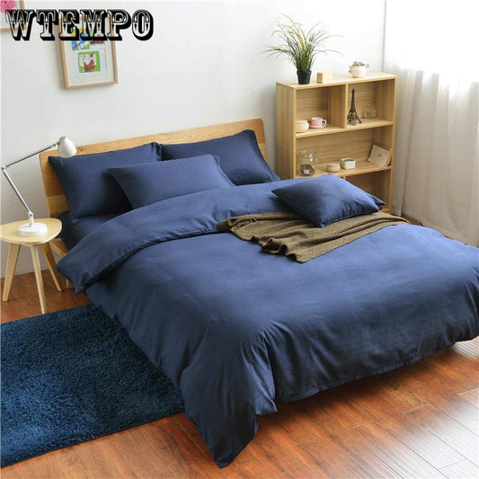Brand Bedding Set Solid Color Bed Flat Sheet Double Queen King Size Bedclothes Duvet Cover
