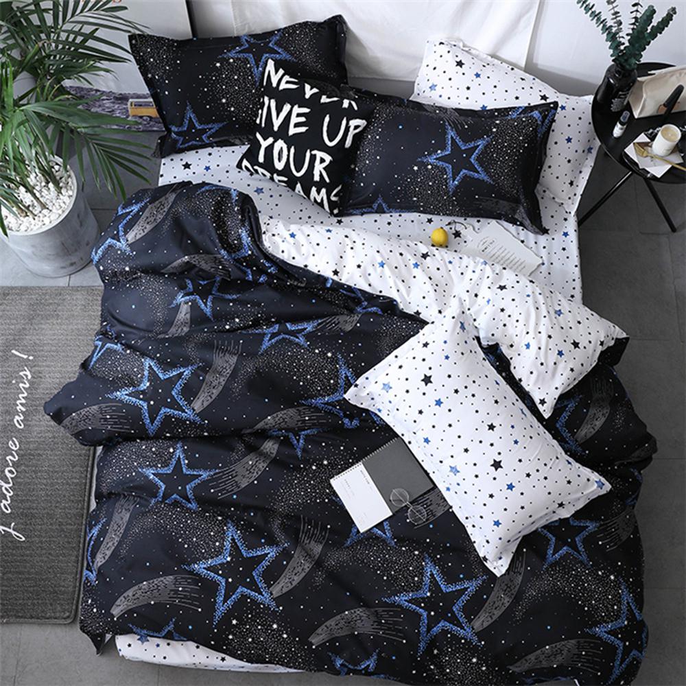 New Cartoon Simple Fashion Geometric Bedding 2/3pcs Stripes Set Bed Cover Sheet Duvet