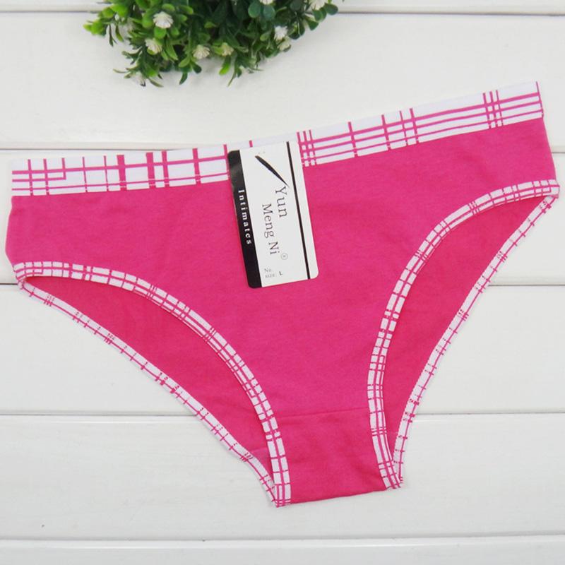 WTEMPO 6 Pcs/Lot Brand Cotton Solid Color Soft Panties For Women Briefs Underwear Lingerie Intimates