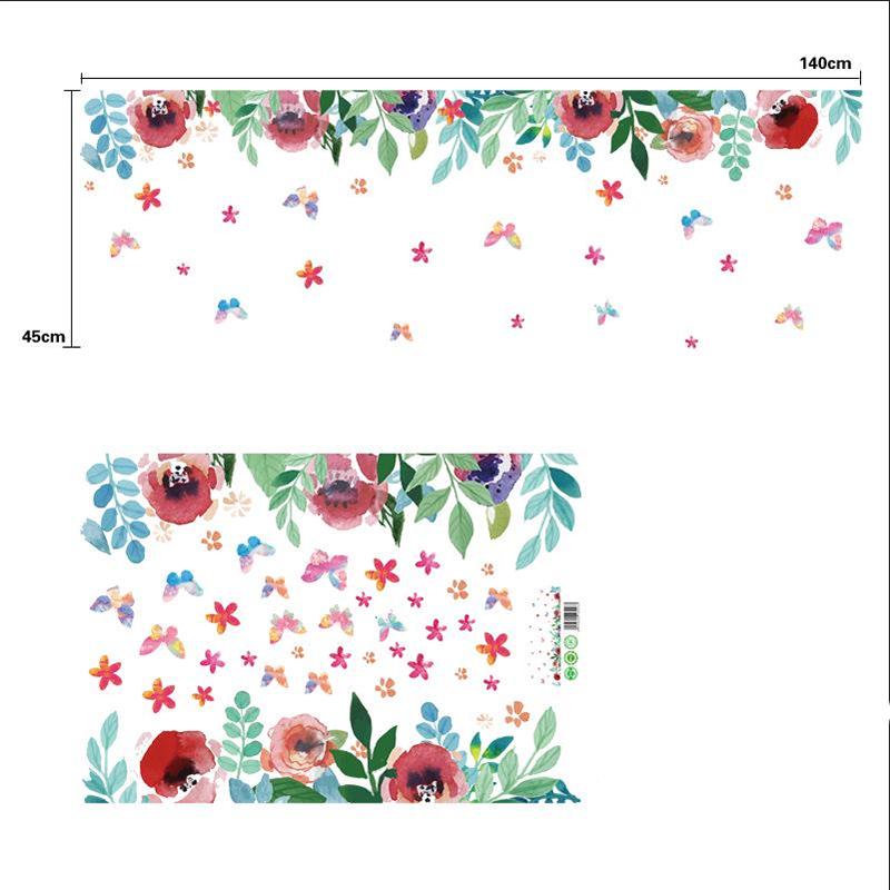 Floral Skirt Line Waist Line Pvc Waterproof Sticker Furniture Flower Wall Sticker Removable