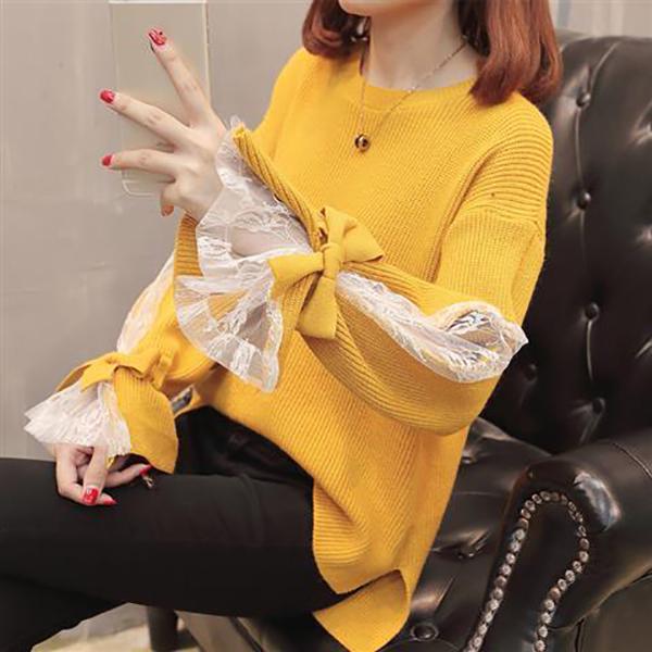 Winter Women's Sweater Korean Style Hedging Loose Lace Ins Super Popular Sweater Jacket
