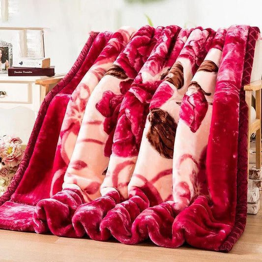 Winter Blankets Thickened Double Raschel Blankets Single Double Blankets To Keep Warm Student Dormitory Single Double Blankets