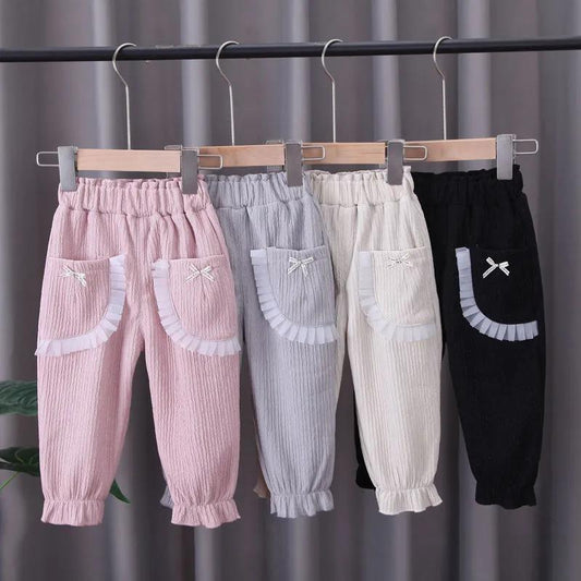 Girls' Pants Spring Models Children's Spring and Summer Children's Clothing Children's 0-4 Pants Outer Wear Girls Casual Spring Trousers