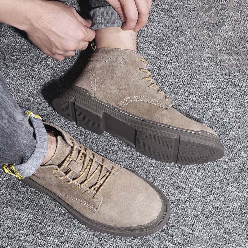 Martin Boots Male Autumn and Winter Leather High Boots Men's Tooling Leather Boots Martin Boots