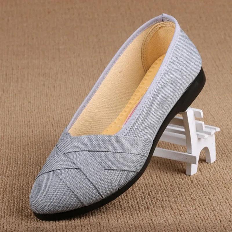 Old Beijing Cloth Shoes Women's Single Shoes Black Casual Shoes Non-slip Breathable Work Shoes Flat Shoes
