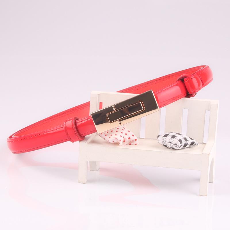 Women buckle adjustment fine belt Decorative candy color belt