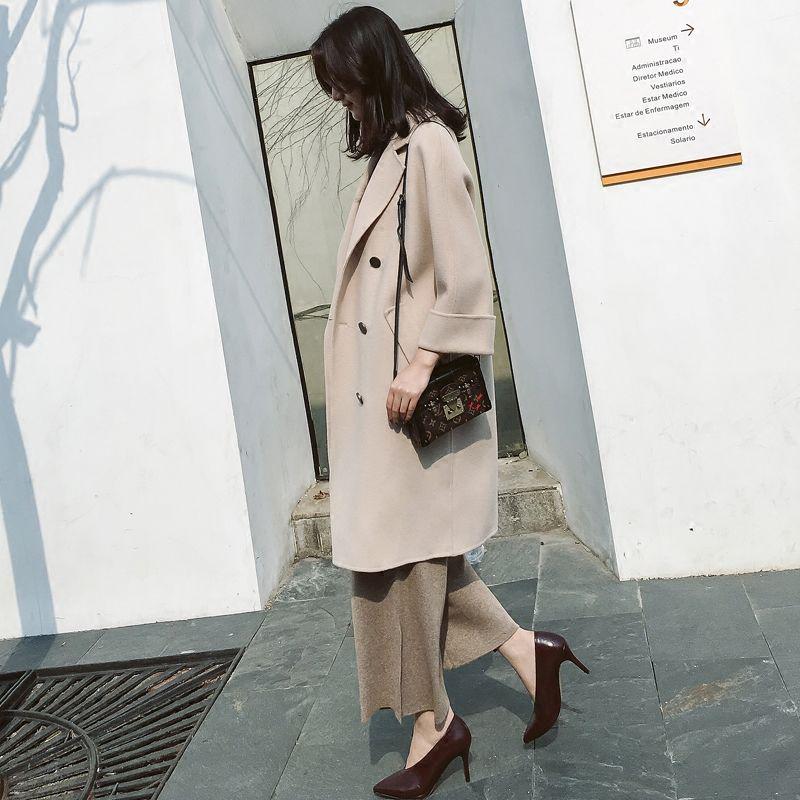 Long Overcoat Loose Blend Outerwear 2019 Women Overcoat Wool Coat Autumn Winter Jacket Blazers