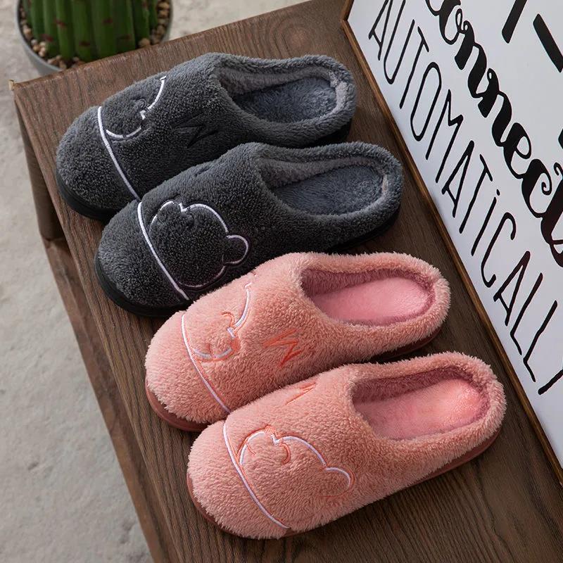 Warm Cotton Slippers Autumn and Winter Indoor Fashion Flat Shoes Leisure and Entertainment