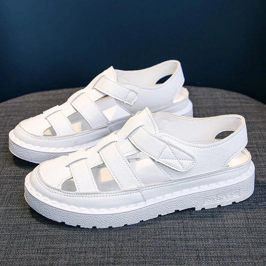 Summer Women's Sandals Fashion Outer Wear Baotou Hole Shoes Hollow Women's Shoes Beef Tendon Soft Bottom Beach Shoes Women