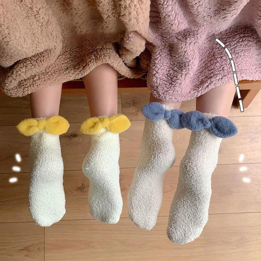 Autumn and Winter Mink Velvet Socks Plus Velvet Thick Warm Floor Socks Women's Coral Velvet Home Sleep Socks