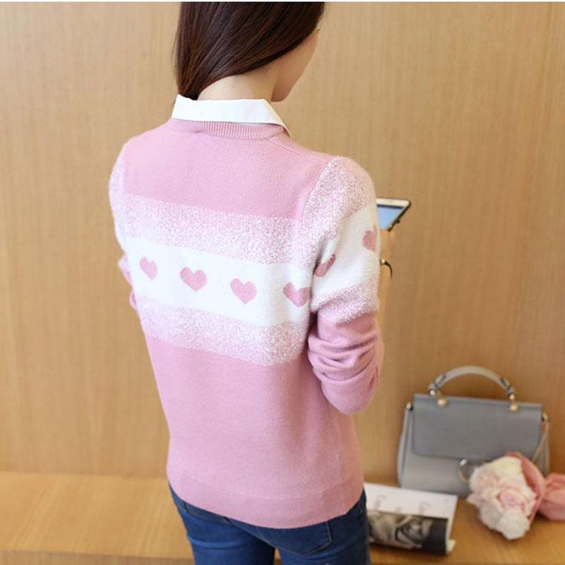 Autumn and Winter Short Sweater Pullover Knit Bottoming Shirt Loose Casual Women's Top