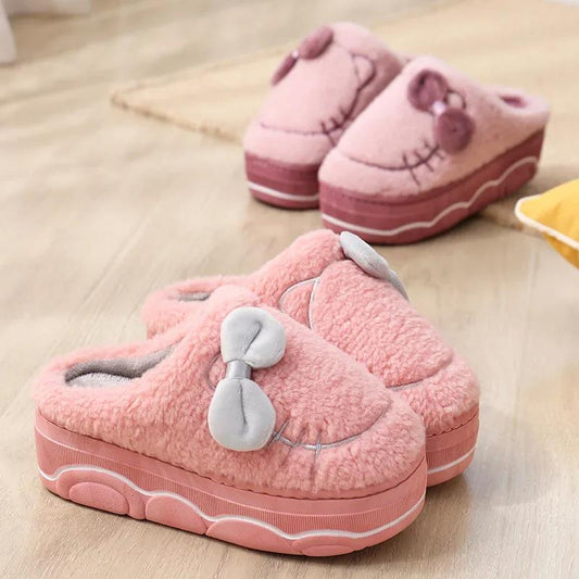 Autumn and Winter Pure Cotton Slippers Indoor Non-slip Soft-soled Shoes Warm Simple Plush Cotton Shoes