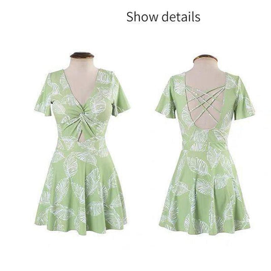 Swimsuit Women's Small Fresh and Thin Skirt-style One-piece Swimsuit Sweet and Cute Beach Ladies One-piece Swimsuit