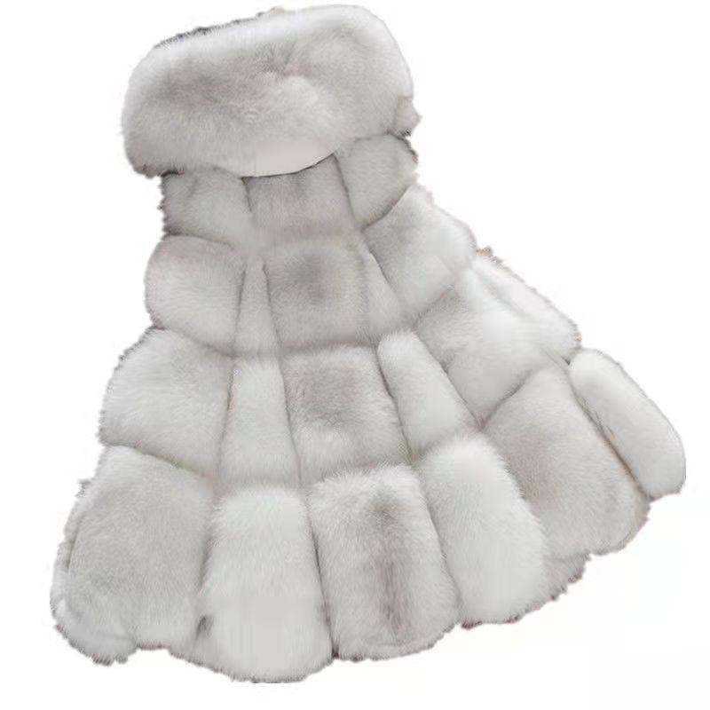 Fox Fur Long Coat Fur Autumn And Winter Stitching Female Fur Vest