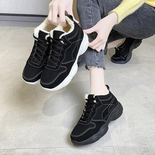 Winter Plus Velvet Thickened Women's Shoes Bottom Non-slip Wear-resistant Lightweight and Warm Women's Winter Cotton Shoes Sports Shoes