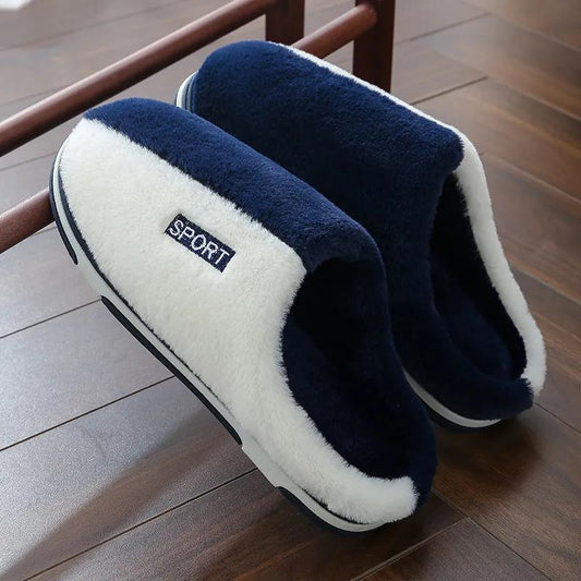Winter Code Home Couple Cotton Slippers Indoor Warm Thick-soled Slippers Plush Cotton Slippers Anti-slip Plush Slippers