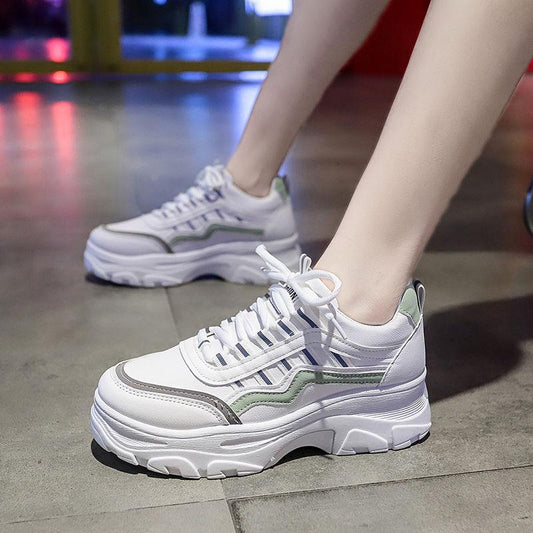 Women Chunky Sneakers White Ladies Brand Designer Casual Shoes Woman Leather Sports Dad Shoes