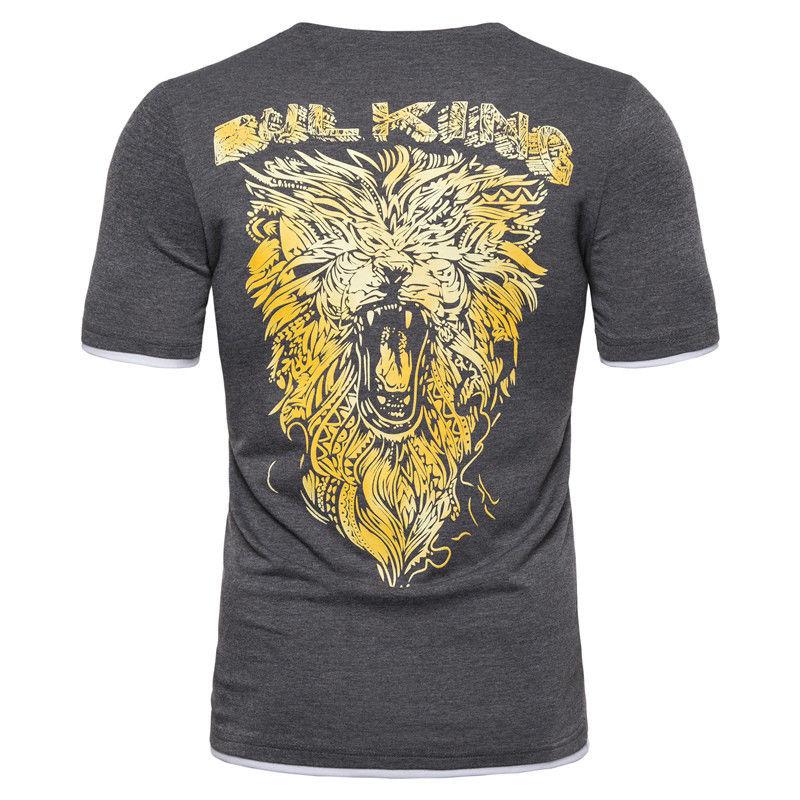 Summer Sports T-shirt Men's Loose Print Short-sleeved Trendy Tops