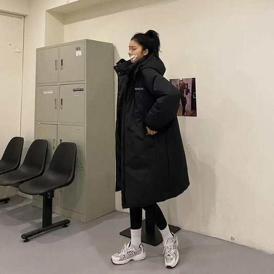 Mid-length Cotton-padded Jacket Coat Women's Winter Korean Sports Style Cotton-padded Jacket Parker