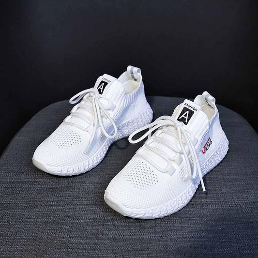 Plus Size 35-40 Summer Women White Mesh Sneakers Students Running Basketball Shoes Breathable Shockproof Non-slip Skate Shoes