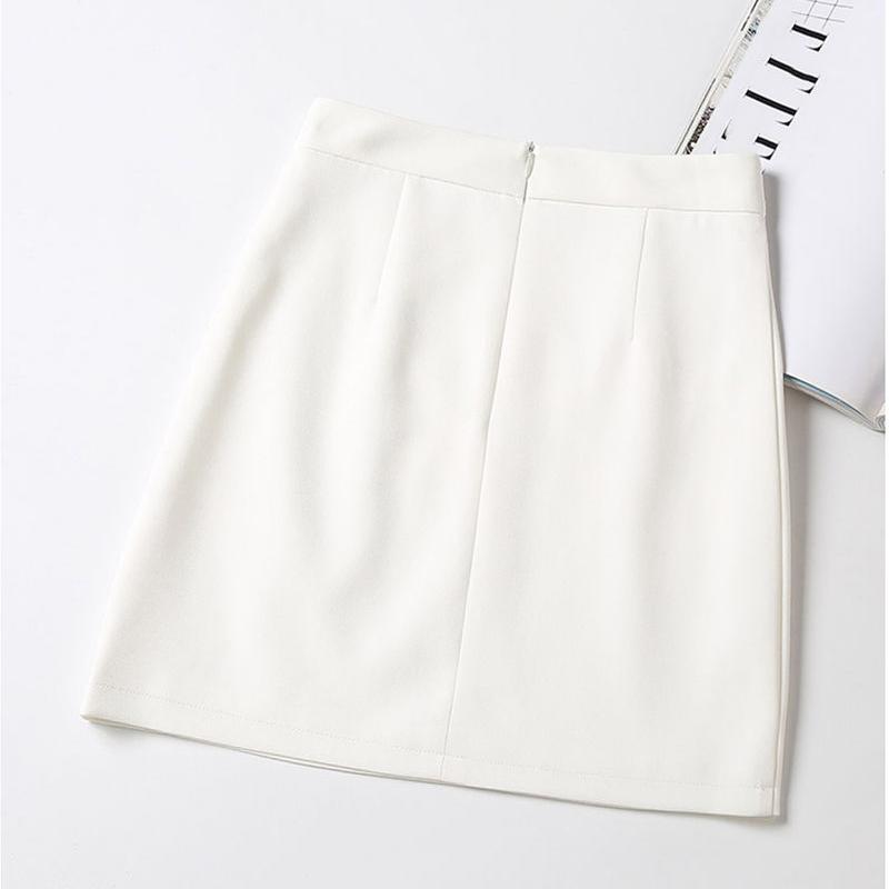 Sexy Tight A-line Women High Waist Hip Skirt Short Skirt Knee-length Zipper Elastic Waist Club Casual Home Office