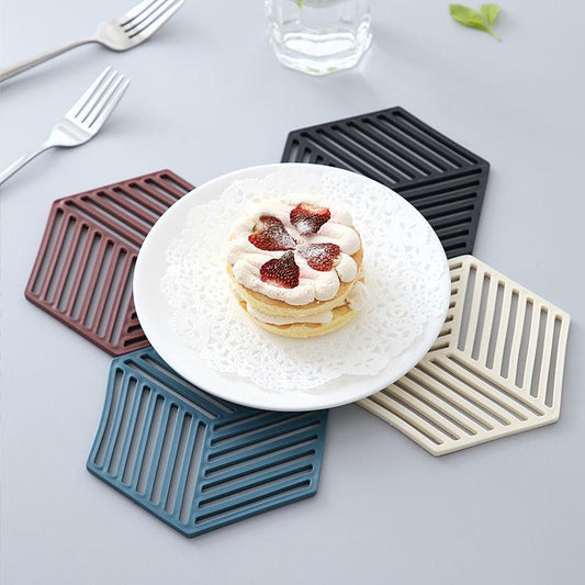 1/2/4/8pcs Household Geometric Shape Silicone Coaster High Temperature Resistant Table Mat Insulation Pad Anti-scald Coaster Non-slip Drink Coaster