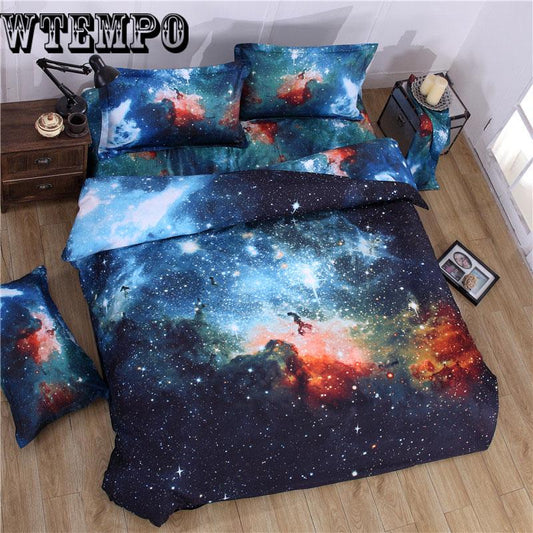 Bedding Outlet Bedding Set Galaxy Printed Quilt Cover With Pillowcases 3D Landscape Bed Set