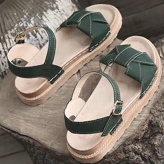 Ladies Sandals Women's Summer Thick-soled Student Fairy Style Collocation Dress Fashion Flat-bottom Trendy Shoes