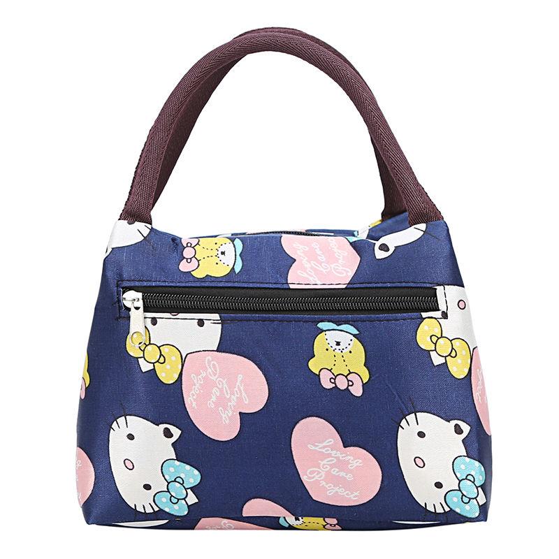 Handbag Thicken Oxford Lunch Box Bag Women's Bag Mommy Bag Small Square Bag Ladies Waterproof Lunch Small Bag