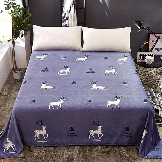 Skin-friendly Summer Blanket Flannel Sheets and Blankets Four Seasons Coral Fleece Napping Blanket