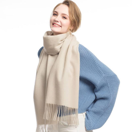 Luxury Brand Scarf Unisex Female Male 100% Wool Cashmere Scarves Pashmina Tassels Wrap Warm