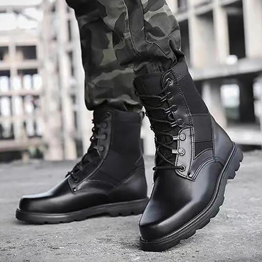 Men's Autumn and Winter Ultralight and Breathable Combat Boots High-top Martin Boots Men's Tooling Leather Boots Combat Training Boots