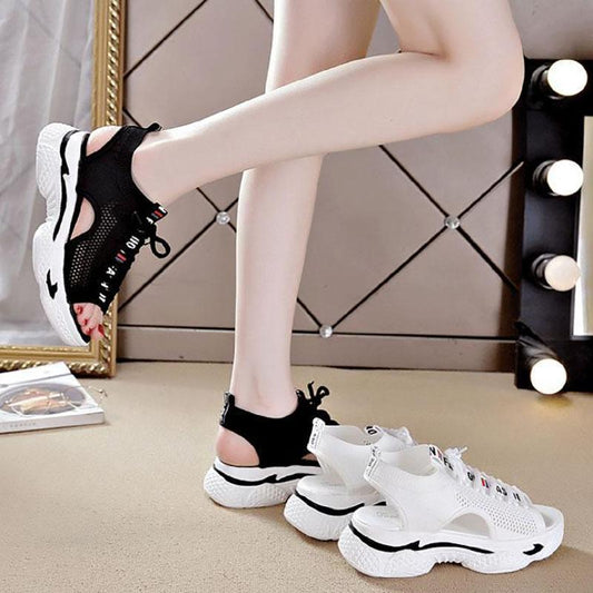 Women's Sports Sandals Summer Breathable and Comfortable Hollow Mesh Shoes All-match Platform Casual Shoes