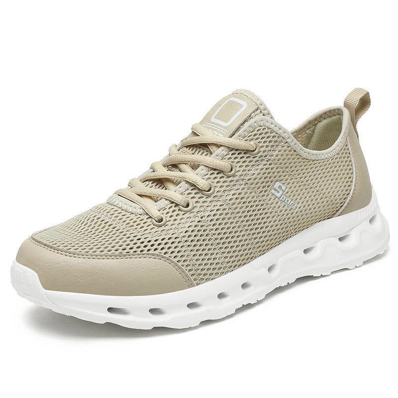 Men's Hollow Mesh Breathable Sneakers Lightweight Casual Non-Slip Sneaker Shoes