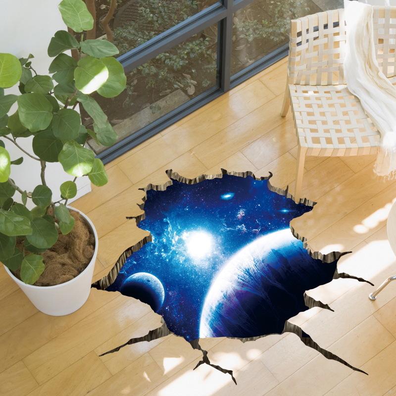 Stereo 3D Space Nebula Background Decoration Removable Stickers waterproof wallpaper