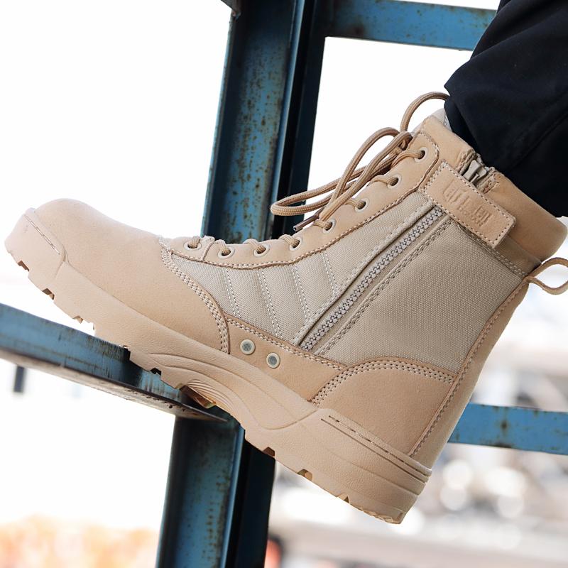 Men Desert Tactical Military Boots Leather Ankle Boots Platform Plus Size Warm Men Shoes Men Footwear