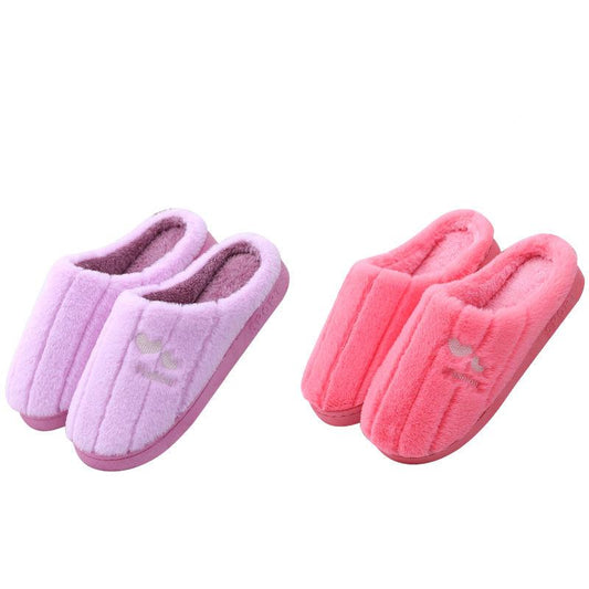Home Cotton Slippers Lovers Plus Velvet Thick Winter Women's Non-slip Warm Cotton Slippers