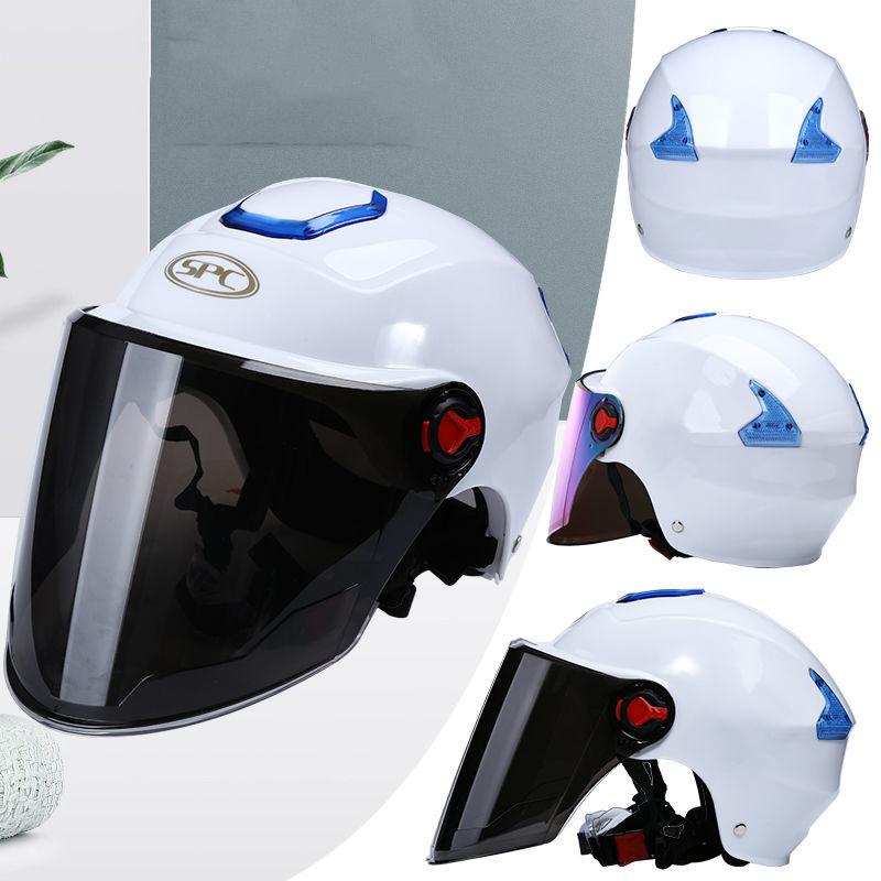 Unisex Battery Car Helmet Four Seasons Breathable Lightweight Sun Protection Helmet Sunscreen Motorcycle Half Helmet