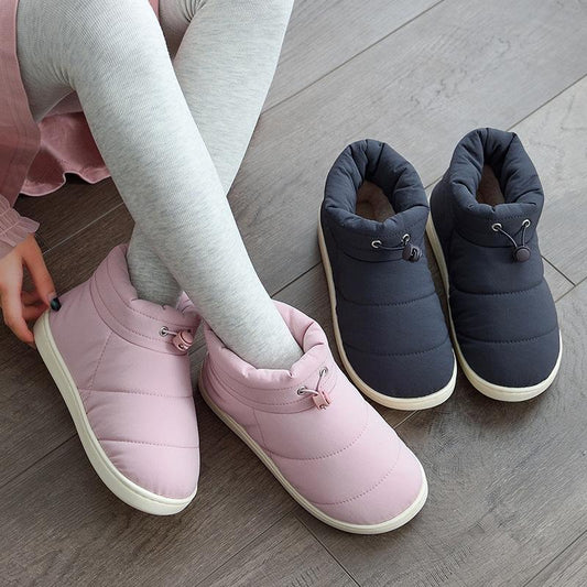 Couple's Cotton Shoes Down Shoes for Outside Home In Winter Lightweight Large Size Unisex Casual Shoes Plush Warm Ladies Boots Mother Shoes Snow Shoes