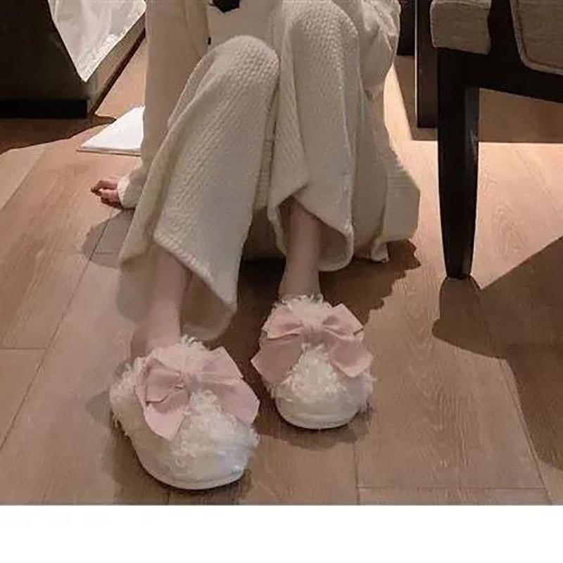 Women's Fashion Slippers Bowknot Design Slippers Lightweight Casual Flat Shoes Soft Soled Shoes