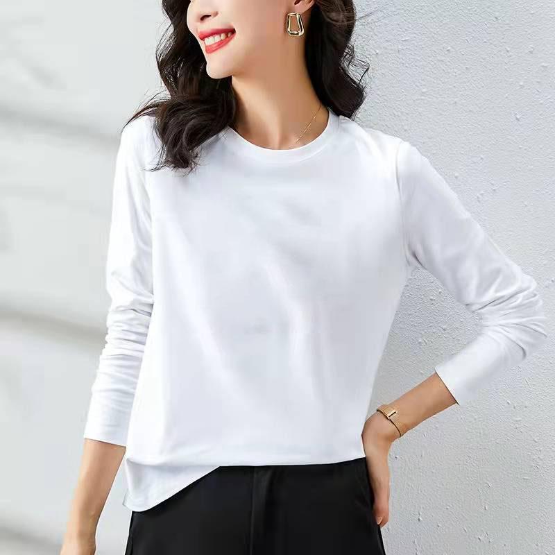 Spring Women T-shirt Holiday Beach Print Long Sleeve Pullover Casual Loose Shirt Boutique Bottoming Shirt