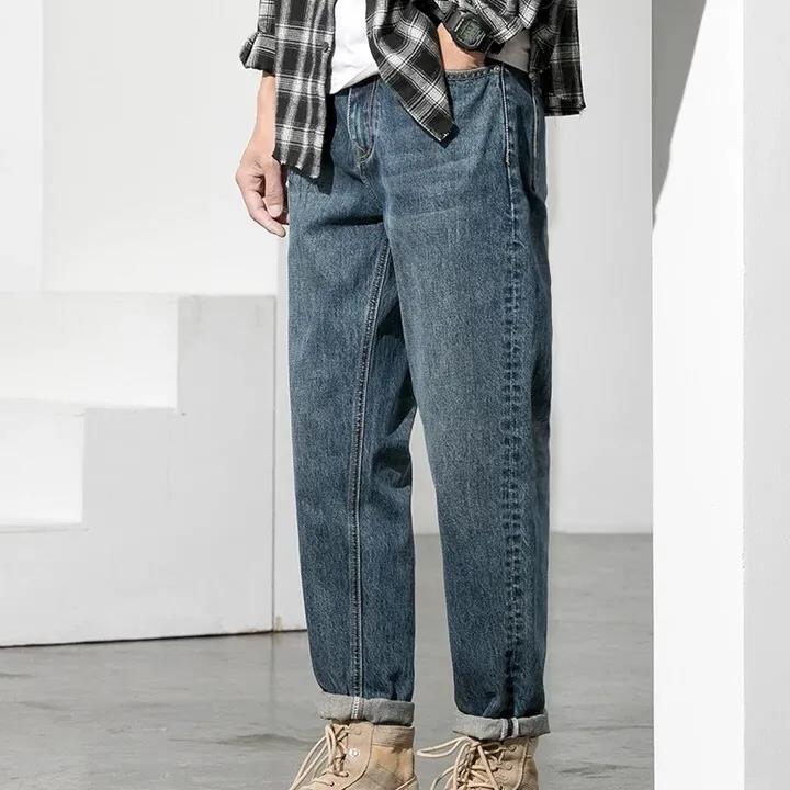 Jeans Spring and Autumn Trend All-match Straight Loose Men's Casual Trousers