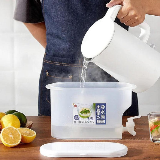 Houseeker 3.5L Large Capcity Water Bottle with Faucet Cold Water Kettle Teapot Container Refrigerator Lemon Juice Jug Pitcher Bottle