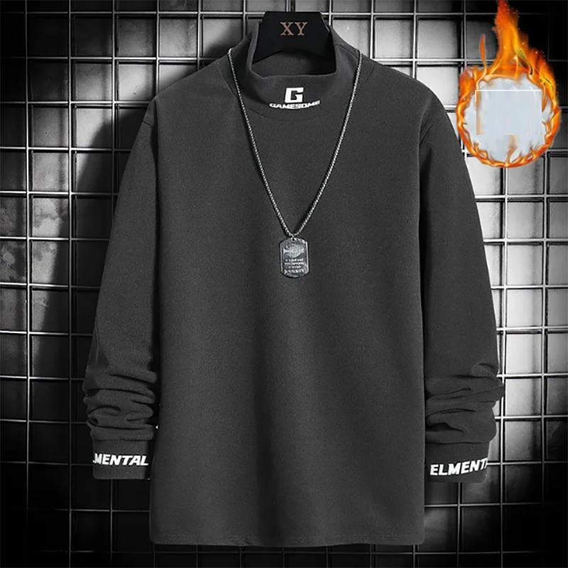 Plus Velvet Autumn and Winter Sweater Men's High-neck Loose Keep Warm and Self-cultivation German Velvet Long-sleeved Sweatshirts Men