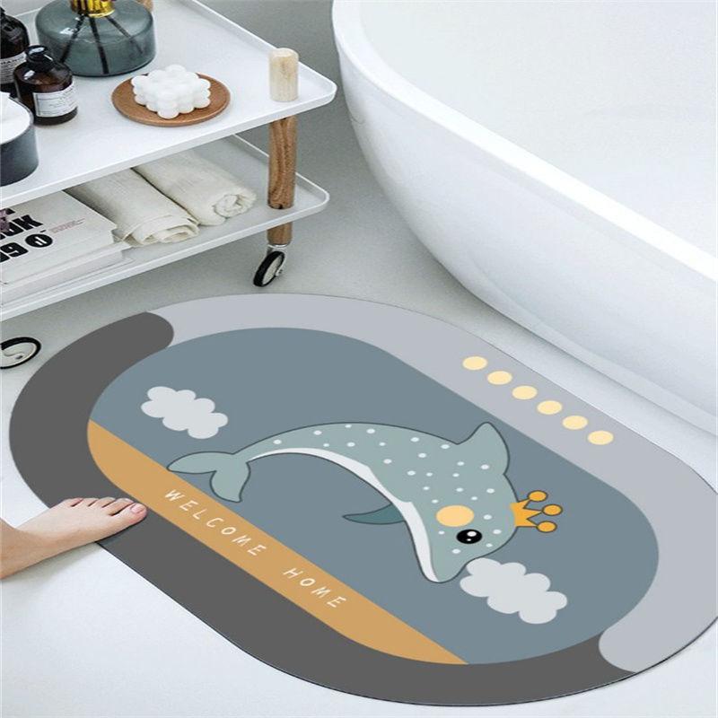 PVC Door Pad Entry Door Leather Floor Bathroom Bathroom Foot Pad Can Be Cut Riders 50 * 80/60 * 90cm Floor Matsu-style