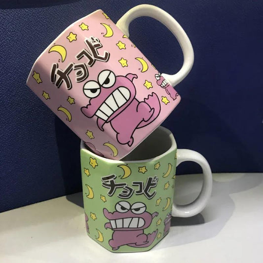 Cartoon Ceramic Cup Water Cup Student Cup Mug Japanese Crayon Shin-chan Dynamic Superman Cute Birthday Gift