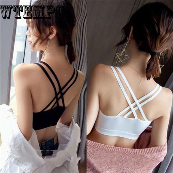 2 pieces no steel ring bra strap wrapped chest yoga student high school girl Korean version