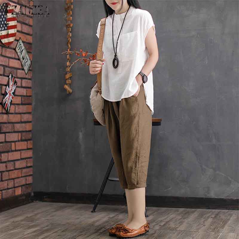 Summer Solid Color Loose Large Size Sleeveless Stand Collar T-Shirt Top Pullover Shirt