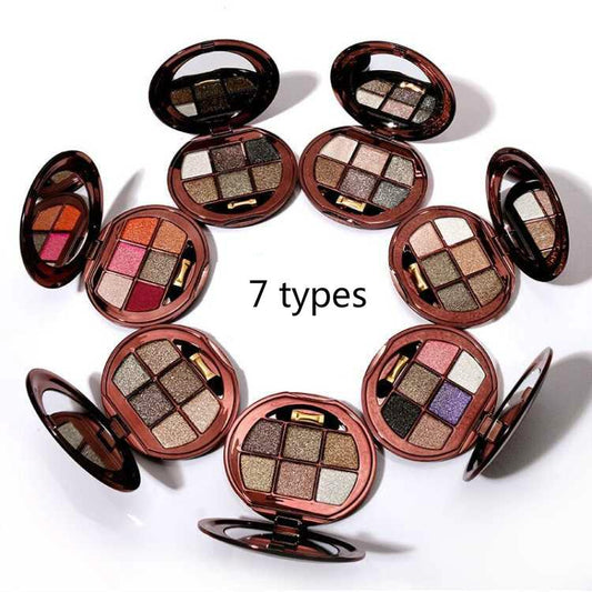 Bear 6 Color Diamond Pearly Eyeshadow In the end, the earthy smoky makeup is super shiny Eye