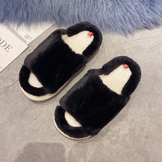The Trend of Autumn and Winter Men's and Women's Cotton Slippers Warm and Durable Flat Shoes Fashion Casual